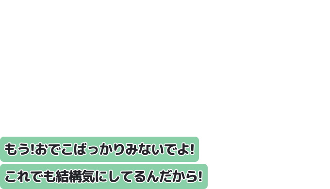 もう！おでこばっかりみないでよ！これでも結構気にしてるんだから！